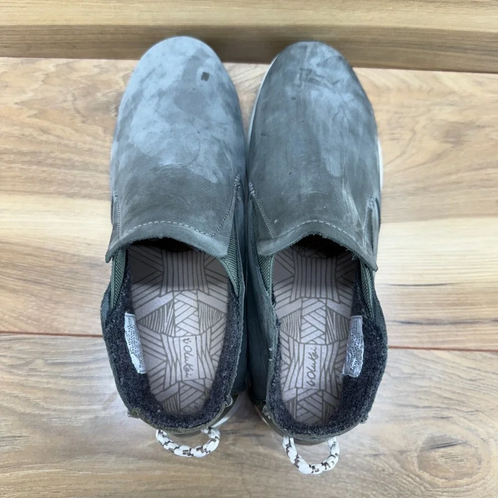 Olukai Womens Boots‎ Size 7.5 Gray Nubuck Comfort Slip On Sneakers HAWAI'ILOA